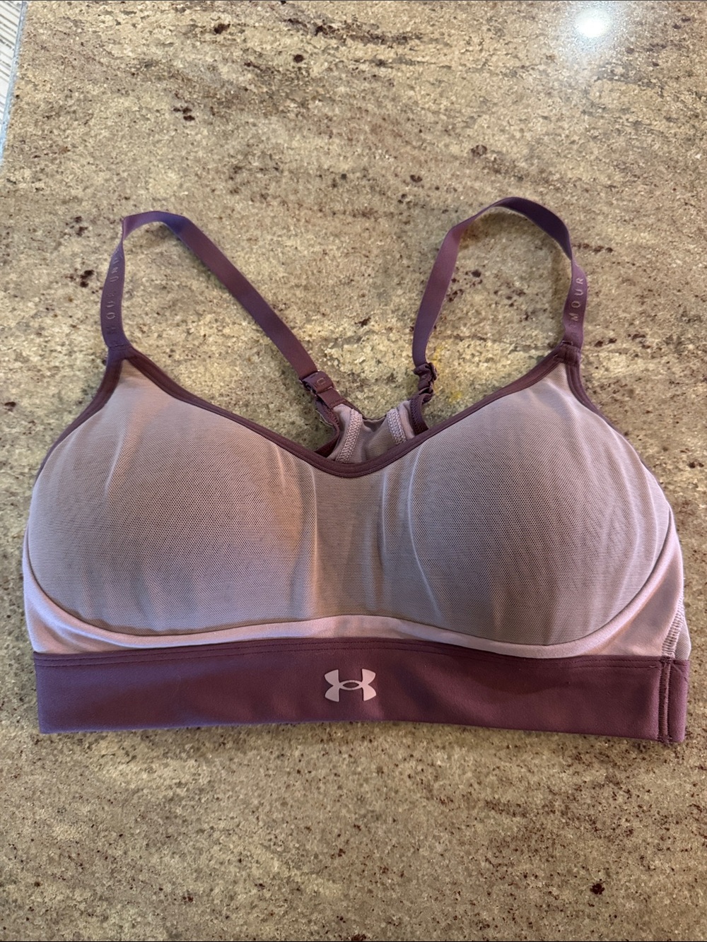 Under Armour Two-Tone Mauve & Dusty Rose Sports Bra